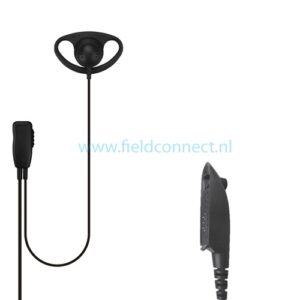 Incotech Spreekluisterset met D-vorm luidspreker en revers Mic en PTT Motorola multi-pin connector (
