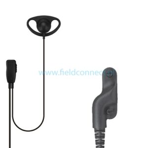 Incotech Spreekluisterset met D-vorm luidspreker en revers microfoon en inline PTT met Yaesu/Vertex